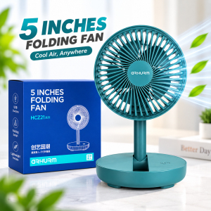 Rechargeable 5-inches Folding Fan (Model: HCZ21